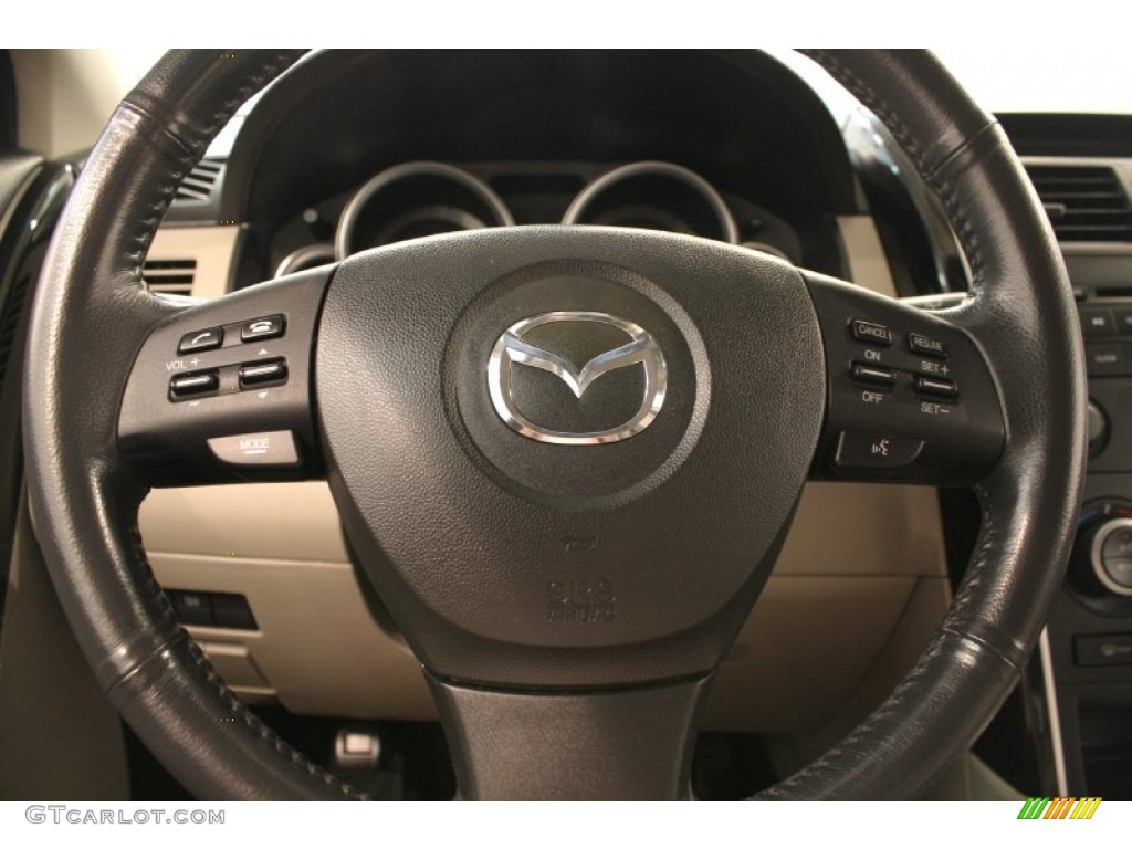 2009 Mazda CX-9 Sport Sand Steering Wheel Photo #69773548