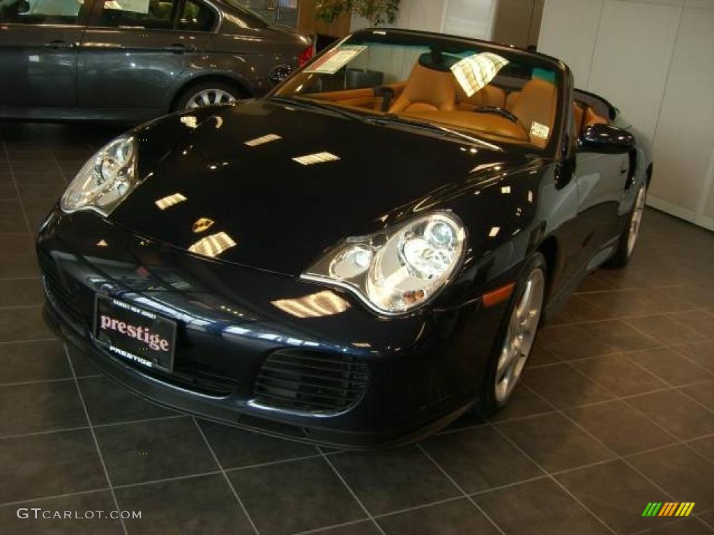 2004 911 Turbo Cabriolet - Midnight Blue Metallic / Natural Leather Brown photo #1