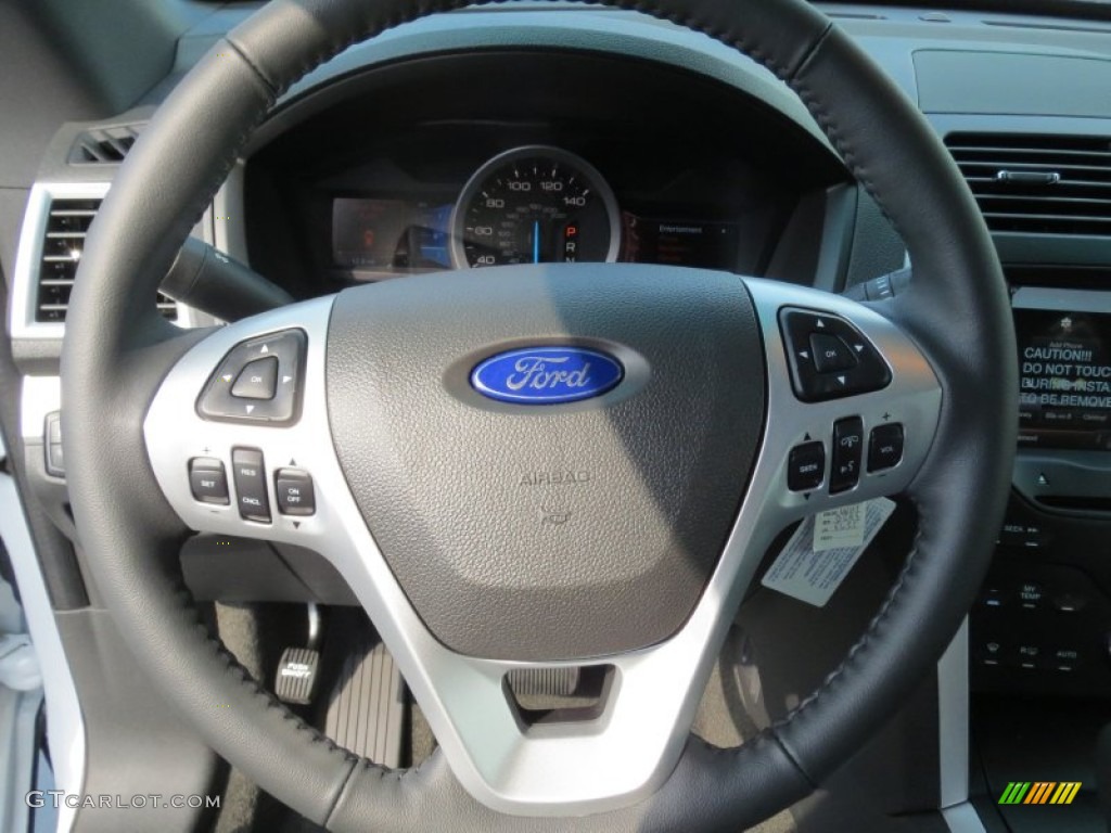2013 Ford Explorer XLT EcoBoost Charcoal Black Steering Wheel Photo #69778438