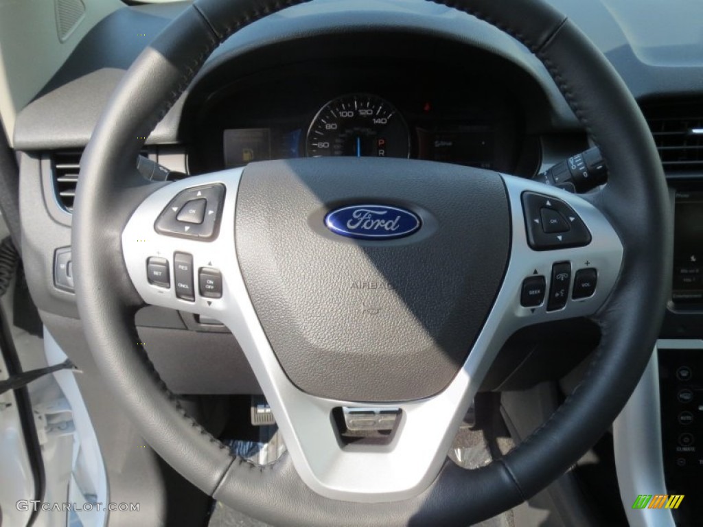 2013 Ford Edge Sport Charcoal Black/Liquid Silver Smoke Metallic Steering Wheel Photo #69778744