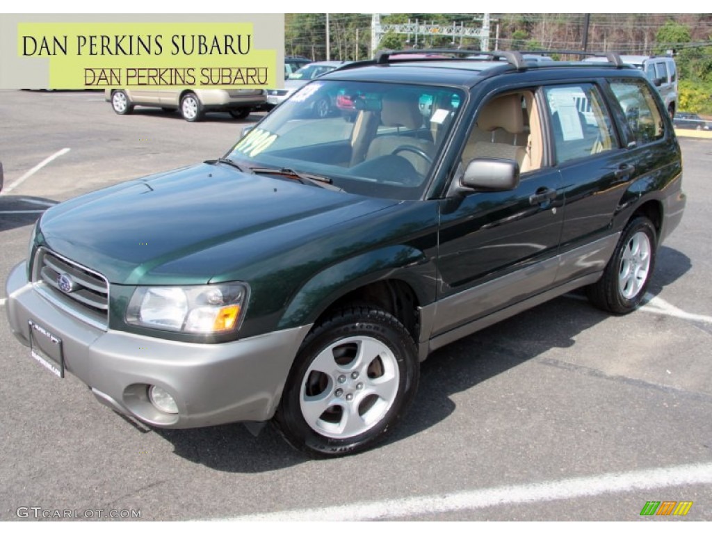 2004 Forester 2.5 XS - Woodland Green Pearl / Beige photo #1