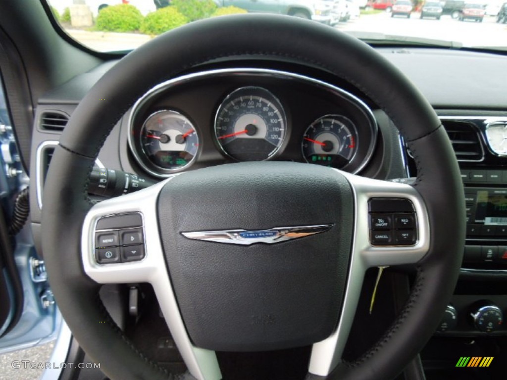 2013 Chrysler 200 Touring Sedan Black Steering Wheel Photo #69780163