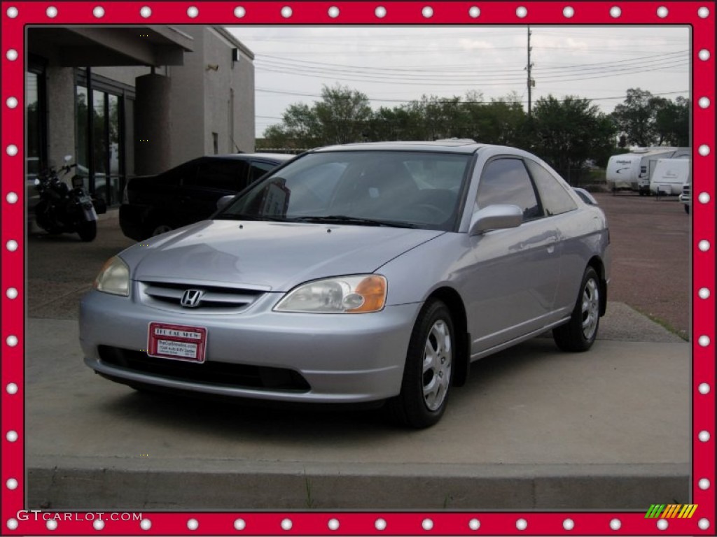 2001 Civic EX Coupe - Satin Silver Metallic / Black photo #1