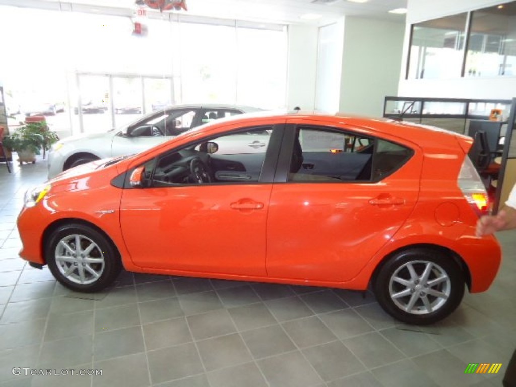 2012 Prius c Hybrid Four - Habanero / Black photo #4