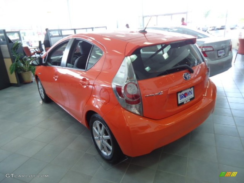2012 Prius c Hybrid Four - Habanero / Black photo #6
