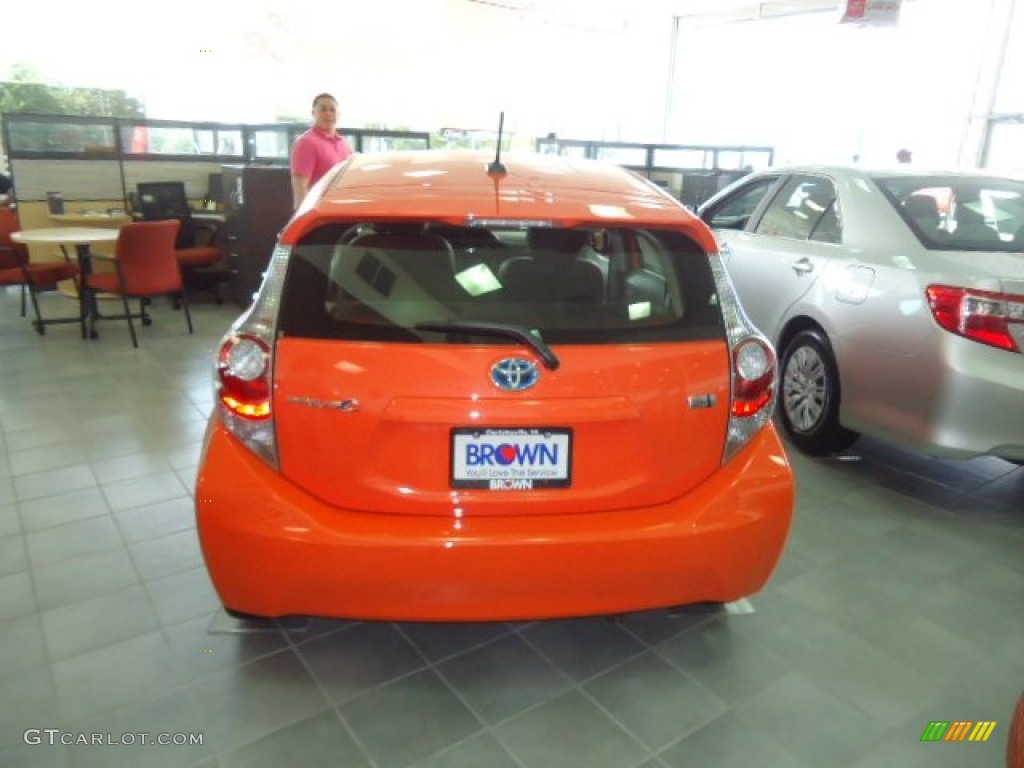 2012 Prius c Hybrid Four - Habanero / Black photo #7