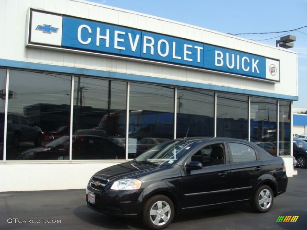 2010 Aveo LS Sedan - Black Granite / Charcoal photo #1