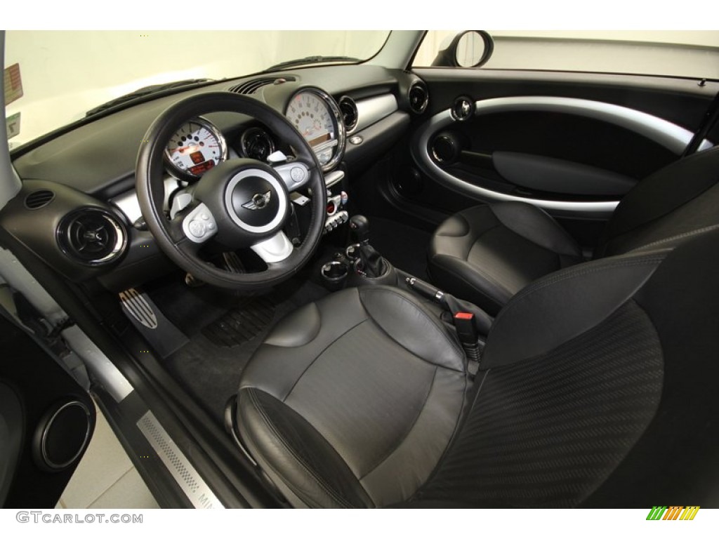 Punch Carbon Black Leather Interior 2009 Mini Cooper S Hardtop Photo #69793272