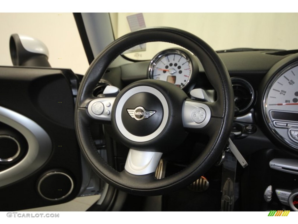 2009 Mini Cooper S Hardtop Punch Carbon Black Leather Steering Wheel Photo #69793381