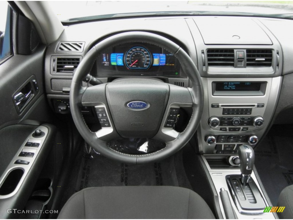 2010 Ford Fusion Hybrid Charcoal Black Steering Wheel Photo #69793767