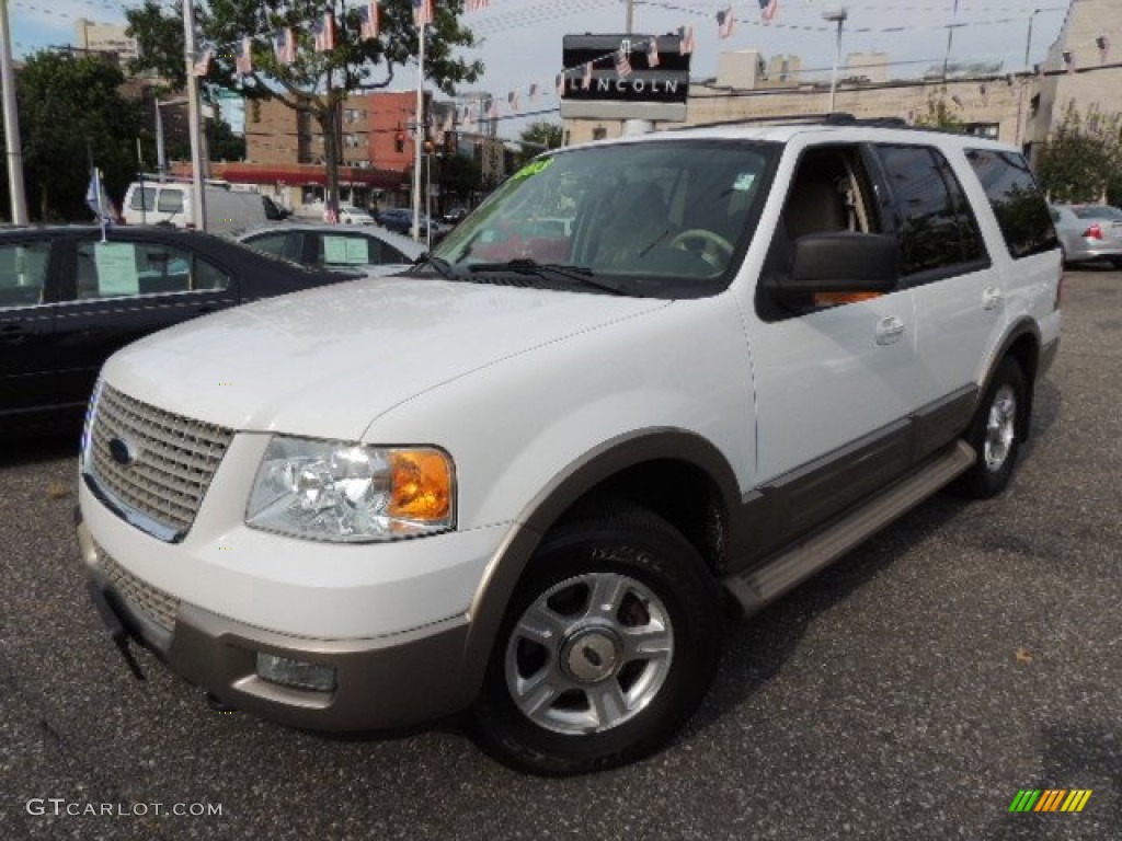 2003 Expedition Eddie Bauer 4x4 - Oxford White / Medium Parchment photo #1