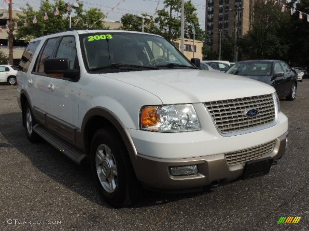 2003 Expedition Eddie Bauer 4x4 - Oxford White / Medium Parchment photo #4