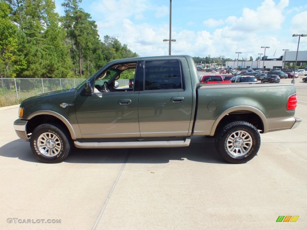 2001 F150 King Ranch SuperCrew 4x4 - Estate Green Metallic / Castano Brown Leather photo #8