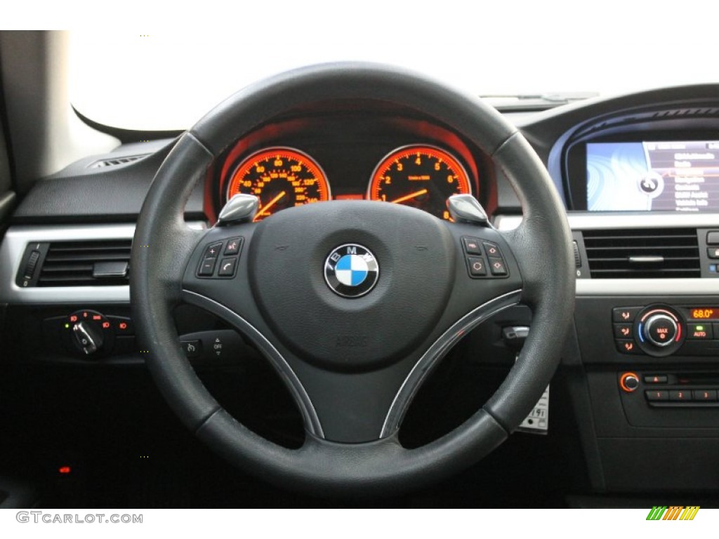 2010 BMW 3 Series 328i Coupe Black Steering Wheel Photo #69795959