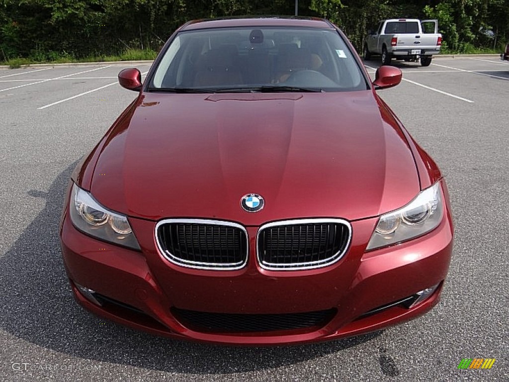 2011 3 Series 328i Sedan - Vermillion Red Metallic / Saddle Brown Dakota Leather photo #2