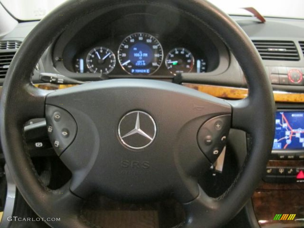 2005 Mercedes-Benz E 320 Sedan Charcoal Steering Wheel Photo #69803308