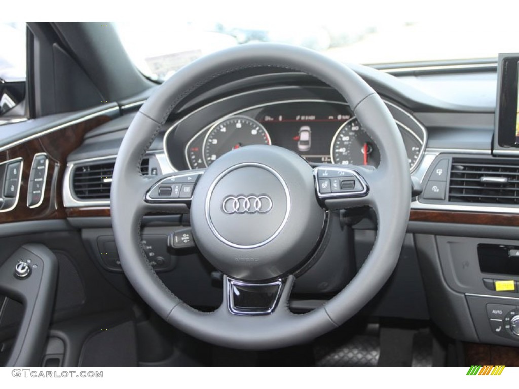 2013 Audi A6 3.0T quattro Sedan Black Steering Wheel Photo #69805426