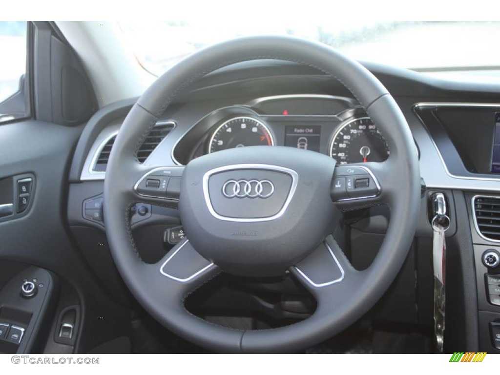 2013 Audi A4 2.0T quattro Sedan Black Steering Wheel Photo #69805663