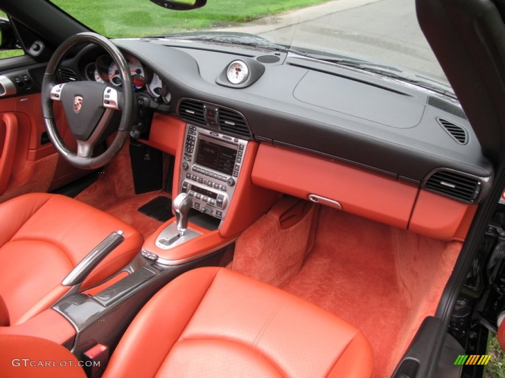 2008 Porsche 911 Turbo Cabriolet Black/Terracotta Dashboard Photo #69808246