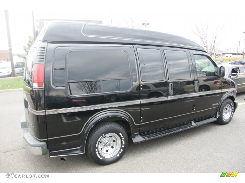 Black 1997 Chevrolet Chevy Van G1500 Passenger Conversion Exterior Photo #69808681