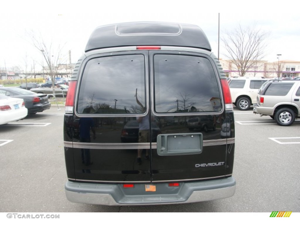 Black 1997 Chevrolet Chevy Van G1500 Passenger Conversion Exterior Photo #69808690