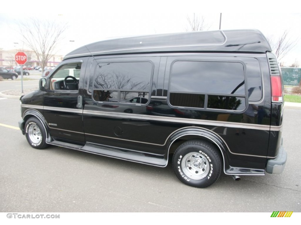 Black 1997 Chevrolet Chevy Van G1500 Passenger Conversion Exterior Photo #69808699