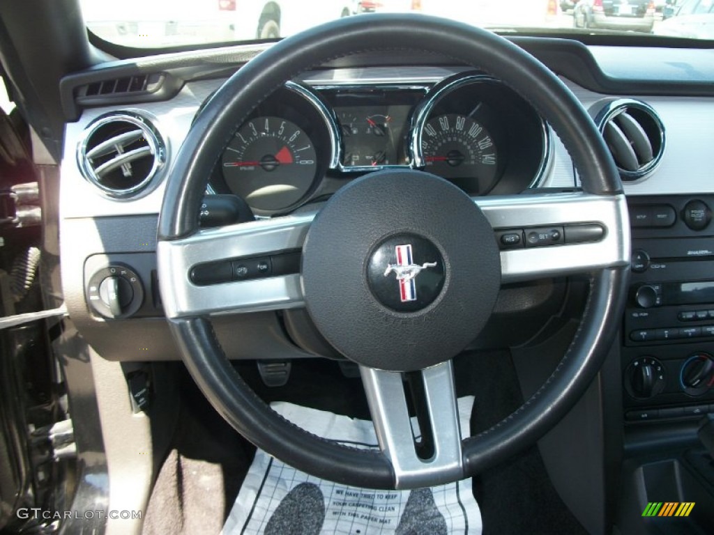 2006 Ford Mustang GT Premium Convertible Dark Charcoal Steering Wheel Photo #69809935
