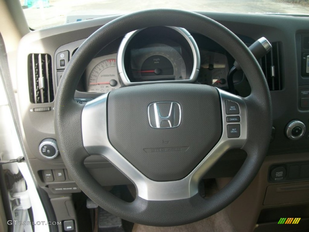2008 Honda Ridgeline RT Beige Steering Wheel Photo #69810883