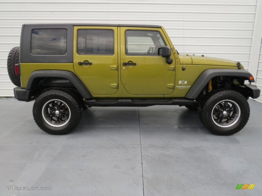 Rescue Green Metallic 2008 Jeep Wrangler Unlimited X 4x4 Exterior Photo #69811201