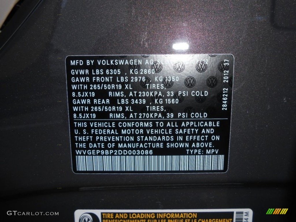 2013 Touareg TDI Lux 4XMotion - Galapagos Metallic / Cornsilk Beige photo #26