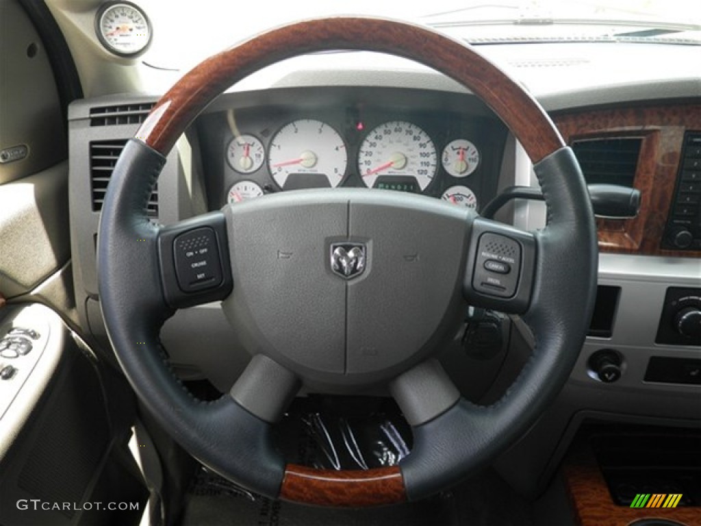 2006 Dodge Ram 3500 Laramie Quad Cab Dually Khaki Steering Wheel Photo #69819376
