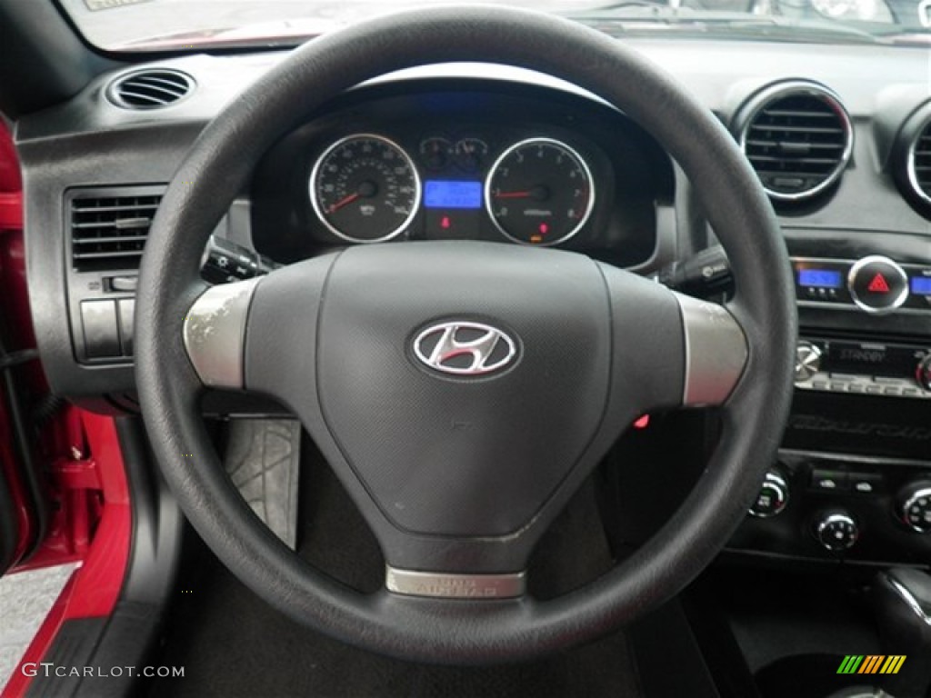 2007 Hyundai Tiburon GS Black Steering Wheel Photo #69820261