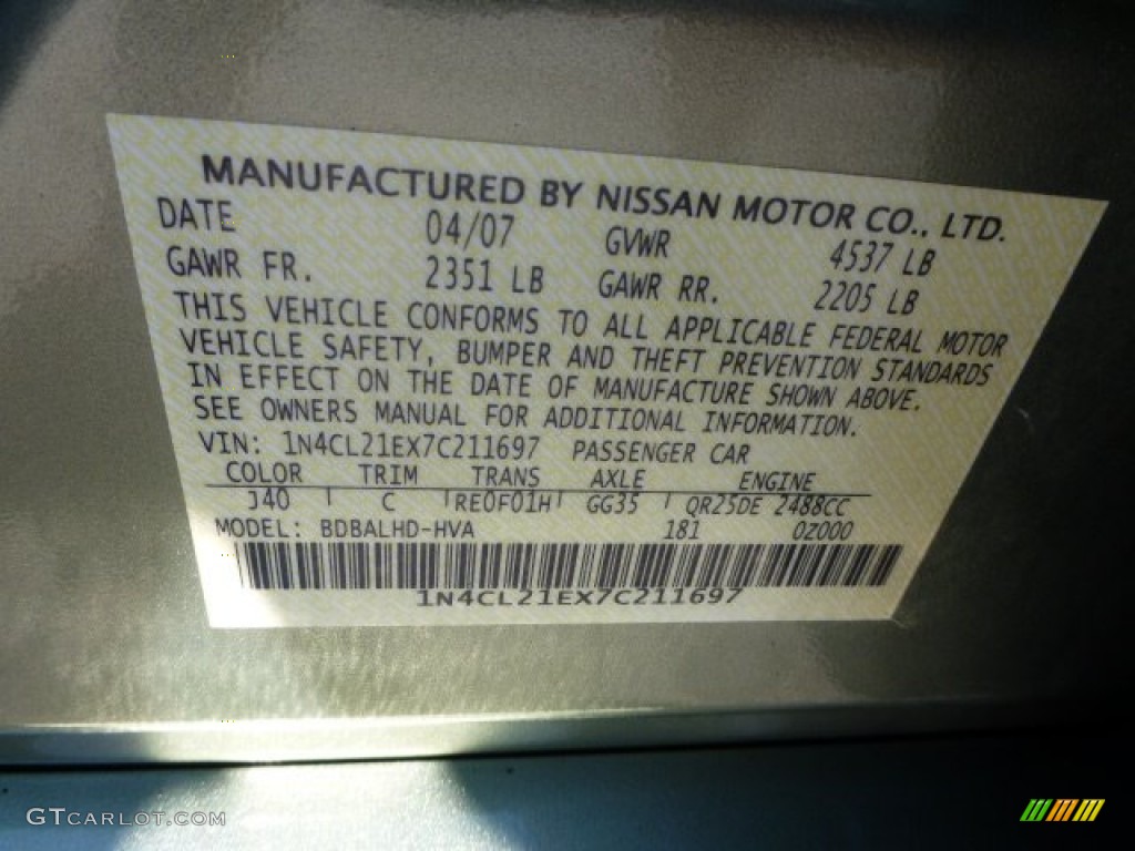 2007 Altima Hybrid - Metallic Jade / Blond photo #24
