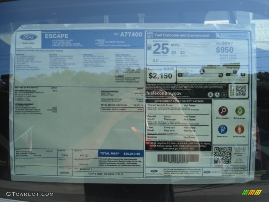 2013 Ford Escape SE 1.6L EcoBoost 4WD Window Sticker Photo #69823942