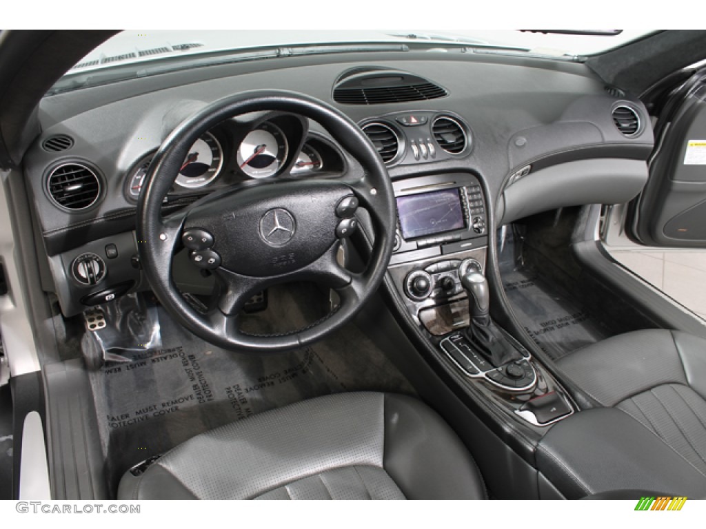 Charcoal Interior 2005 Mercedes-Benz SL 55 AMG Roadster Photo #69824179