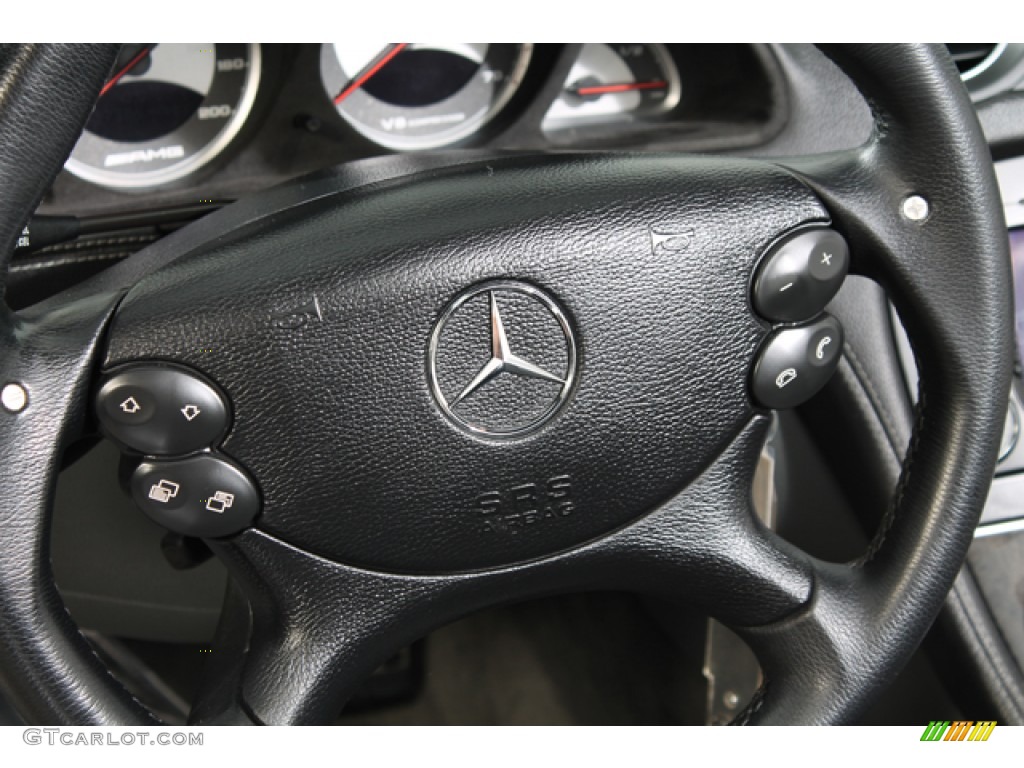 2005 Mercedes-Benz SL 55 AMG Roadster Charcoal Steering Wheel Photo #69824197