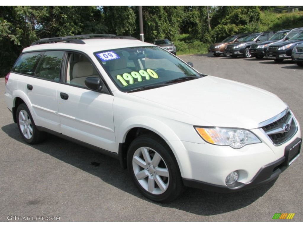 2009 Outback 2.5i Special Edition Wagon - Satin White Pearl / Warm Ivory photo #3