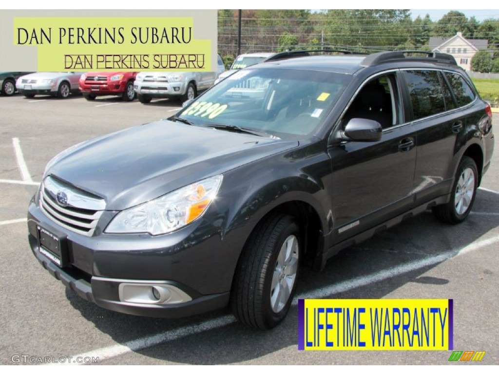 2011 Outback 2.5i Premium Wagon - Graphite Gray Metallic / Off Black photo #1