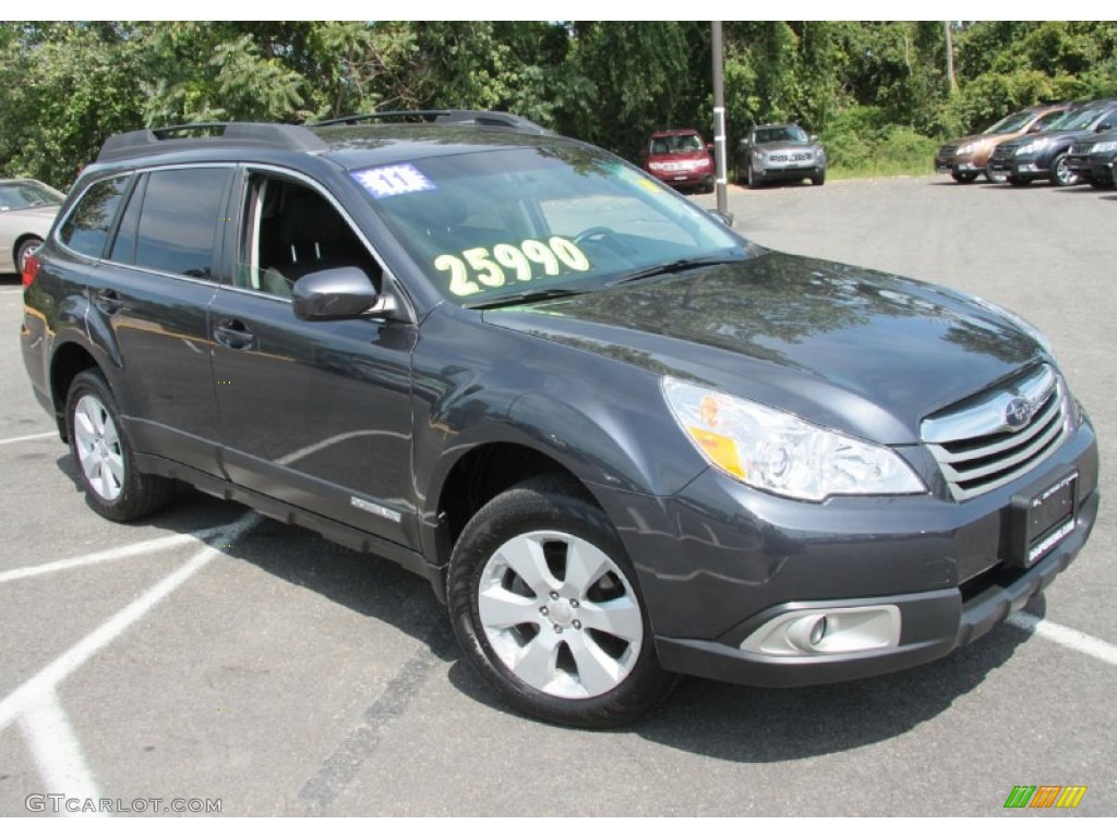 2011 Outback 2.5i Premium Wagon - Graphite Gray Metallic / Off Black photo #3