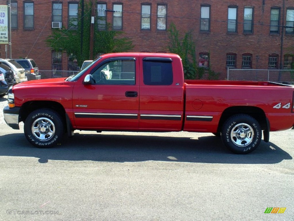 1999 Silverado 1500 LS Extended Cab 4x4 - Victory Red / Graphite photo #1