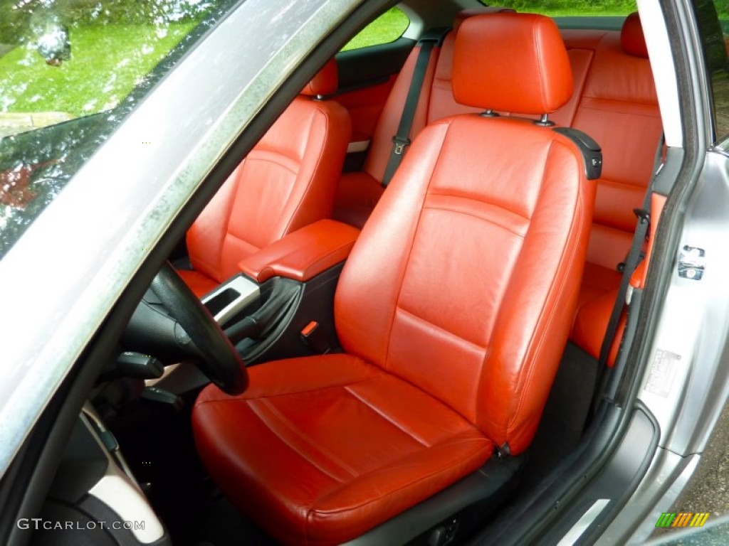 2007 3 Series 328xi Coupe - Titanium Silver Metallic / Coral Red/Black photo #12