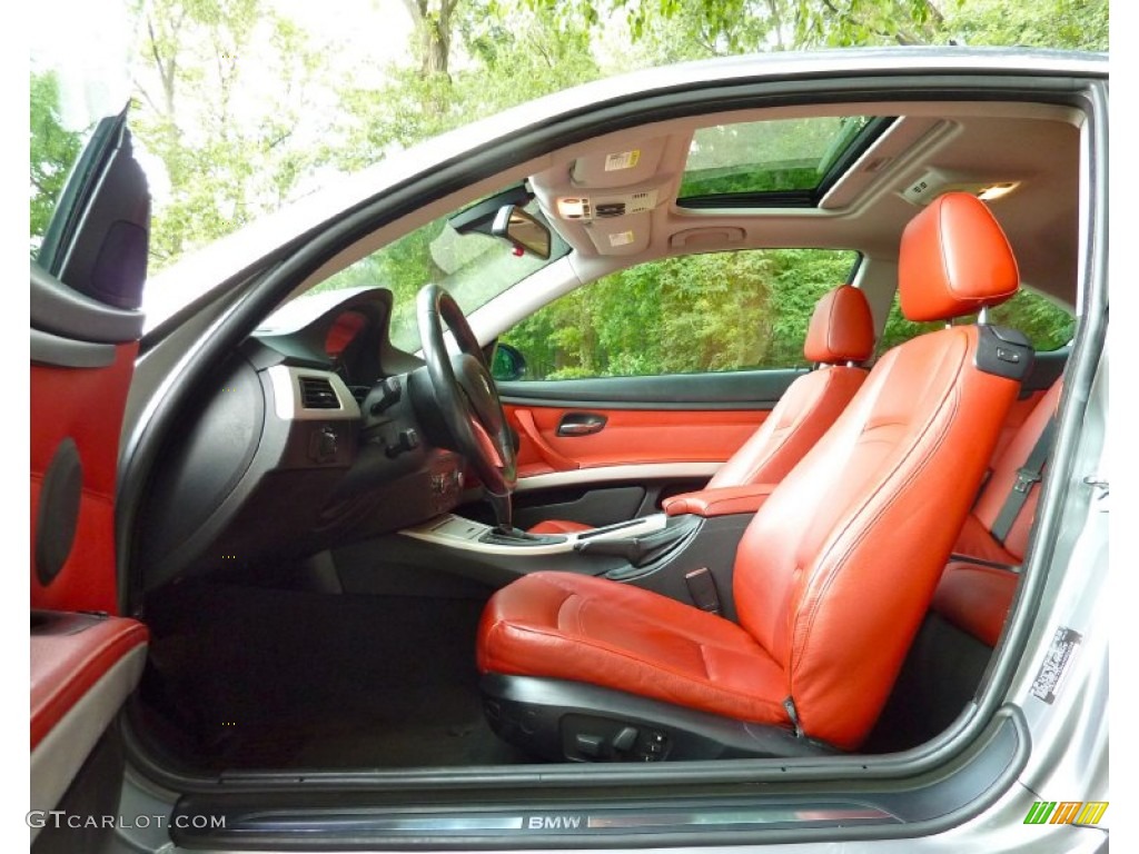 2007 3 Series 328xi Coupe - Titanium Silver Metallic / Coral Red/Black photo #13