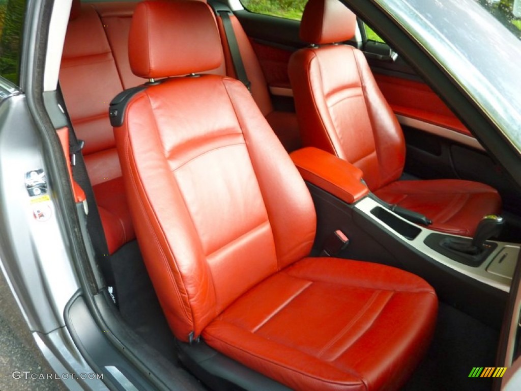 2007 3 Series 328xi Coupe - Titanium Silver Metallic / Coral Red/Black photo #23