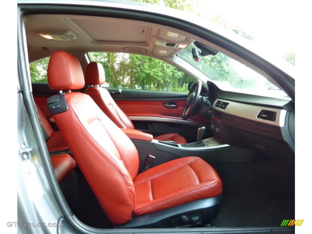 2007 3 Series 328xi Coupe - Titanium Silver Metallic / Coral Red/Black photo #24