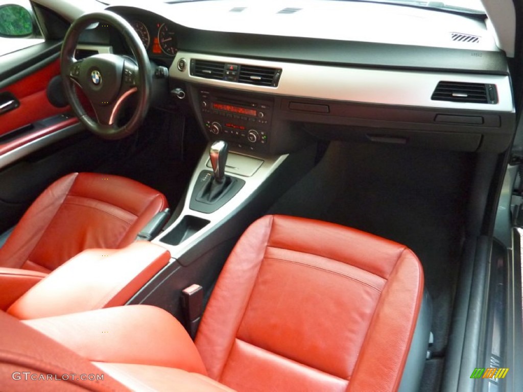 2007 3 Series 328xi Coupe - Titanium Silver Metallic / Coral Red/Black photo #25