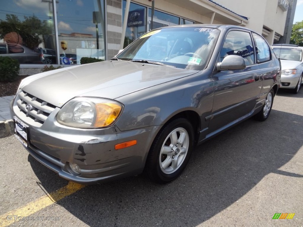 2004 Accent GL Coupe - Stormy Gray / Gray photo #1