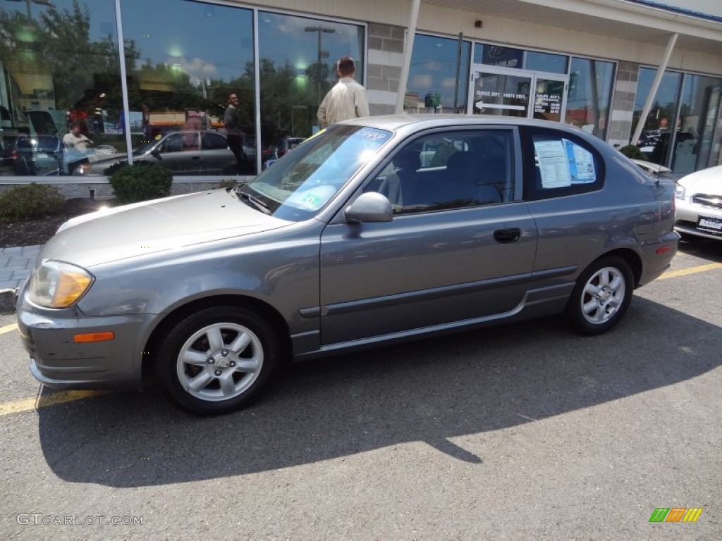 2004 Accent GL Coupe - Stormy Gray / Gray photo #2
