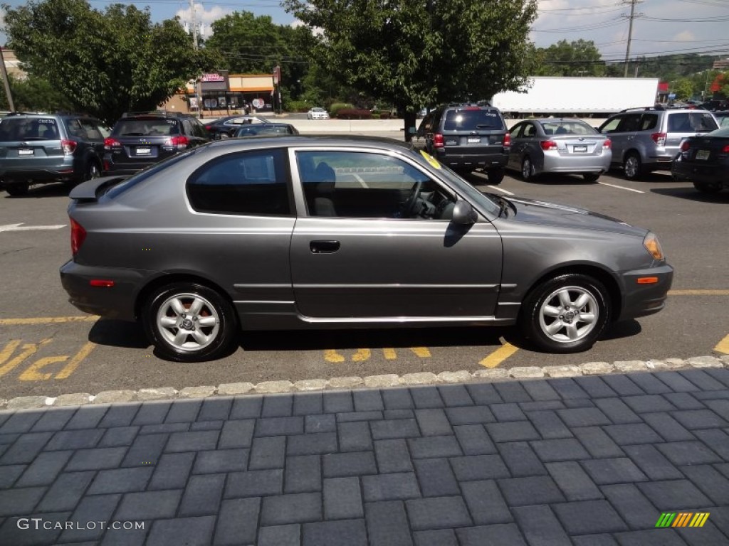 2004 Accent GL Coupe - Stormy Gray / Gray photo #7
