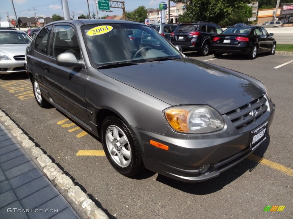 2004 Accent GL Coupe - Stormy Gray / Gray photo #8