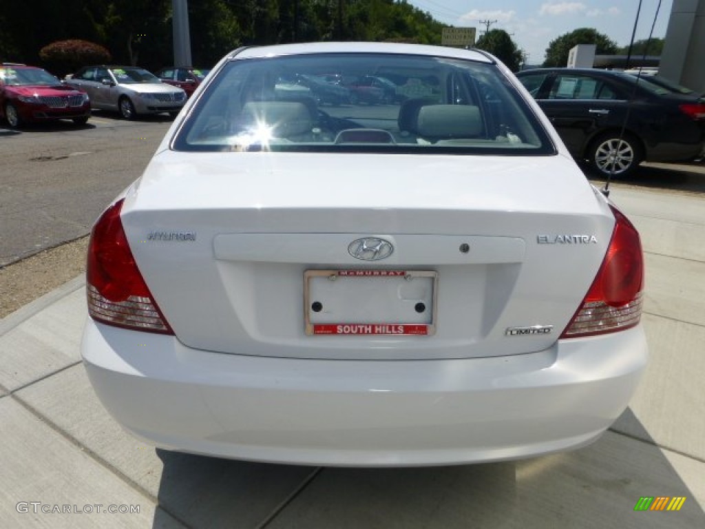 2006 Elantra Limited Sedan - Nordic White / Beige photo #4